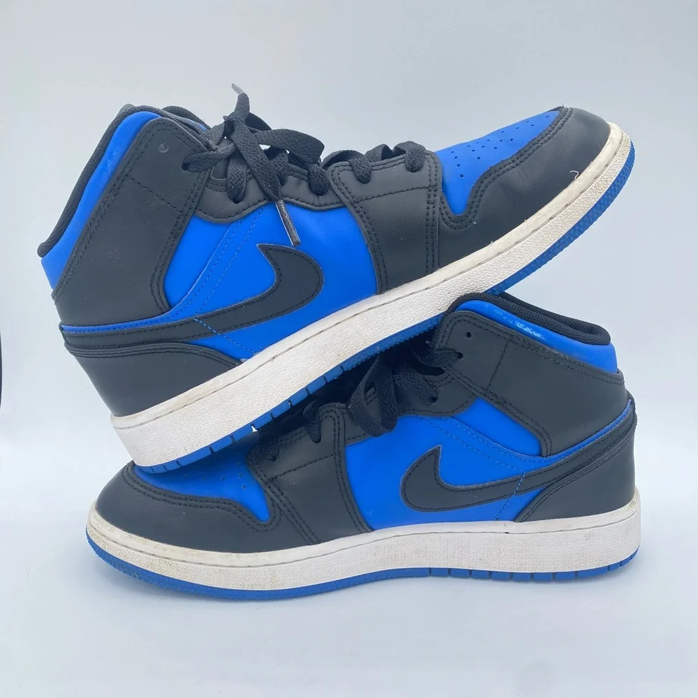 Nike Air Jordan 1 High Top Basketball Shoes Blue DQ8423-042 Youth Size 6.5Y - Picture 3 of 10